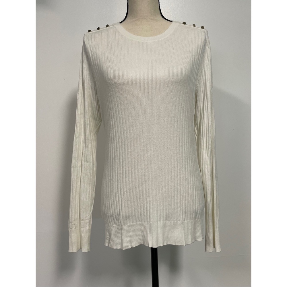 Calvin Klein Ribbed Sweater White Size M